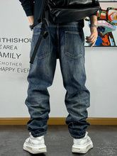 Lade das Bild in den Galerie-Viewer, Patch Ripped Jeans Denim Cargo Pants