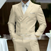 Load image into Gallery viewer, Men's Suit Short Double-Breasted Jacket Pants 2 pcs Fashion Clothes Daily Wear Wedding Prom Party Custom-Made Tuxedo