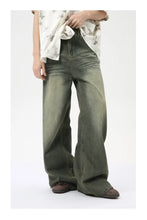 Load image into Gallery viewer, IEFB Fashion Loose Men's Straight Denim Pants American Style Casual Worn-out Design Wide Leg Jeans Summer New Trend 9C6256