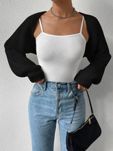 Lade das Bild in den Galerie-Viewer, Open Front Cropped Cardigan