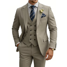 Load image into Gallery viewer, Mens 3 Piece Slim Fit Double Breasted Suit