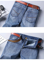 Lade das Bild in den Galerie-Viewer, WTHINLEE Four Seasons New Office Business Casual Men's Jeans American High Quality Loose Straight Retro Versatile Denim Trousers