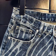 Load image into Gallery viewer, Zipper Fly Stonewashed Casual Patchwork Jeans
