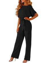 Load image into Gallery viewer, Women's Belted Jumpsuit Casual Wide-Leg Pants Summer Commute Outfit Stylish & Comfortable