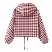 Load image into Gallery viewer, Jackets & Coats Women's Autumn 2026 New Plaid Hooded Fashion Loose Elegant Young Women Jacket Chic Autumn Holiday Street Jackets