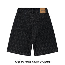 Load image into Gallery viewer, Ummer Men’s Denim Shorts Combine Classic and Fashionable Tattered Designs Straight Fit Loose Black Jeans Y2K High Street Shorts
