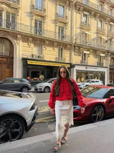 Load image into Gallery viewer, Red Long-Sleeve Drawstring Decorative Festive Hoodie Zipper Cardigan Casual Versatile Jacket