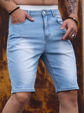 Load image into Gallery viewer, Men's Shorts Strecth Washed Vintage Distressed Pockets Button Basics Shorts