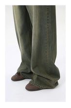 Load image into Gallery viewer, IEFB Fashion Loose Men's Straight Denim Pants American Style Casual Worn-out Design Wide Leg Jeans Summer New Trend 9C6256