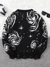 Load image into Gallery viewer, New Trendy Street Style Ripped Abstract Starry Sky Pattern Pullover Ripped Sweater Casual Crew Neck Knitted Men's Pullover