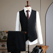 Load image into Gallery viewer, High Quality Men's Suit (jacket+vest+pants) Formal Business Office Men's Suits Groom Wedding Party Dress Solid Color Suit S-4XL