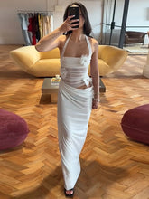 Charger l'image dans la galerie, Dulzura Summer Halter Backless Flower Decoration Sheer Mesh Long Dress