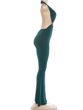 Lade das Bild in den Galerie-Viewer, Halter Open Collar Backless Sleeveless Jumpsuit