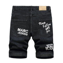 Load image into Gallery viewer, Men Summer White Ripped Denim Shorts Male Holes Short Jeans New Fashion Streetwear Stretch Jeans Shorts Pants Srtaight Fit Jeans