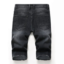 Load image into Gallery viewer, 2026 Summer Men's Red Rose Embroidered Jeans Shorts, Fashion Casual Shorts Black Blue White Men Torn and Frayed Denim Shorts