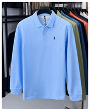 Load image into Gallery viewer, High end brand 100% cotton long sleeve polo shirt fashion luxury pony embroidery business casual comfort new Paul men's T-shirt
