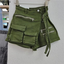 Load image into Gallery viewer, New Women's Denim Shorts Irregular Multiple Pockets Design Summer Short Jeans Y2k Streetwear High Waist Wide Leg Shorts Skirts