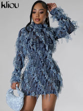 Lade das Bild in den Galerie-Viewer, Kliou Ruched Patchwork Mini Dress