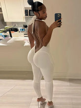 Lade das Bild in den Galerie-Viewer, Sisterlinda Backless Halter Sleeveless Jumpsuits