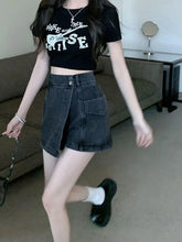 Load image into Gallery viewer, High Waist Denim Women Loose Slimming Hip Covering Skirt Shorts