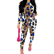 Load image into Gallery viewer, Women's Long Sleeved Two-Piece Set, Fashionable Striped Printed Retro Style Two-Piece Set.