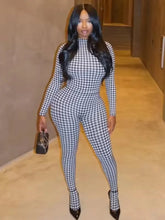 Lade das Bild in den Galerie-Viewer, Weird Puss Sexy Snake Print Trend o-Neck Full Sleeve Stretch Skinny Jumpsuit