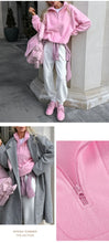 Load image into Gallery viewer, Original Fall Winter Lamb Fleece Hoodie Women Casual Loose Thick Zipper Long Sleeve Lapel Pullover Top Lady Hoodies Streetwear