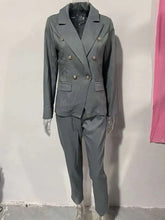Load image into Gallery viewer, Two Piece Sets Woman Outfit 2025 Spring Solid Color Versatile Temperament Blazer Coat & Fashiona Casual Pocket Design Pants Set