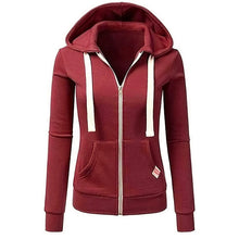 Load image into Gallery viewer, Autumn/Winter New Women'sPersonalized Fashion Sports Hoodie Long Sleeve Drawstring Pocket Zipper Coat Woolen Sweater Top CYXX386