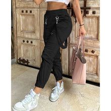 Lade das Bild in den Galerie-Viewer, Women's Cargo Pocket Design Cuff Suspenders Pants