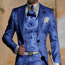 Load image into Gallery viewer, Jacquard Men's Suit 3 Piece Suit Groom Party Tuxedo Wedding Men's Formal Jacket Pants Vest Slim Fit Custom Suit Male