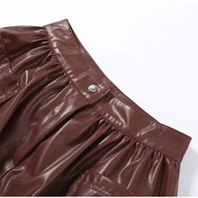 Load image into Gallery viewer, Street Women's Cropped Leather Jacket Skirt Set Stand Collar Zipper Coats Pleated Mini Skirts 2026 Spring Lady Fashion Suit