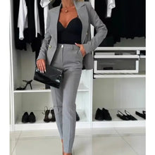 Load image into Gallery viewer, Solid Color Versatile Temperament Blazer Coat & Casual Pocket Design Pants Set