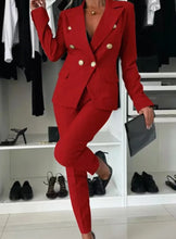 Load image into Gallery viewer, Solid Color Versatile Temperament Blazer Coat & Casual Pocket Design Pants Set