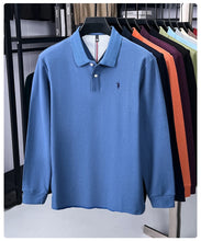 Load image into Gallery viewer, High end brand 100% cotton long sleeve polo shirt fashion luxury pony embroidery business casual comfort new Paul men's T-shirt