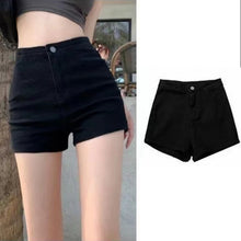 Lade das Bild in den Galerie-Viewer, High Waist Denim Elastic Shorts