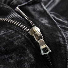 Charger l'image dans la galerie, Retro Rivet Design Black Slim Fit Buckle Jeans