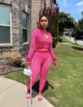 Lade das Bild in den Galerie-Viewer, Stretch Knitted Printed Two-piece Set For Women
