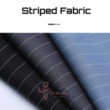 Load image into Gallery viewer, Men Blue Striped Peak Lapel Double Breasted Jacket Pants