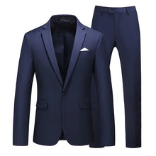 Load image into Gallery viewer, Men's Suits 2 PCS Sets Fashion Business Casual Formal Clothes Man Solid Slim Prom Party Blazer Coats+Trousers Sets Plus Size 6XL