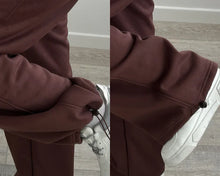 Load image into Gallery viewer, Women Tracksuits Winter Fleece Sweatsuit Brown Warm Crop Zipper Hoodies And Sweatpants Set For Women 2 Piece Velvet Pants Sets