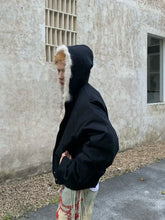 Lade das Bild in den Galerie-Viewer, Fur Collar And Velvet Padded Warm Hooded Coat