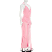 Load image into Gallery viewer, Sexy Chiffon Jumpsuits Women Backless Halter Club Party Summer Rompers Bodycon Fashion Sleeveless V Neck Overalls Beach Vacation
