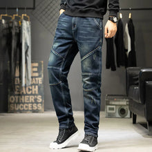 Load image into Gallery viewer, Straight Men's Fashion ripped denim slim Jeans