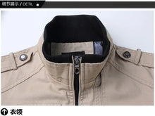 Load image into Gallery viewer, 2023 new Pilot Bomber Jacket Coats Mens Cotton Cargo Jackets With Zipper Pockets Retro Casual Work Jacket Male Clothing Outwear