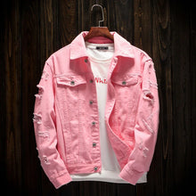 Load image into Gallery viewer, Men's Long-sleeve Orange Denim Jackets