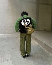 Load image into Gallery viewer, Streetwear Harajuku Winter Jackets Plush Fleece Coats Hip Hop Oversized Zipper Jacket No. 8 Billiard Patchwork Jacket Outwear