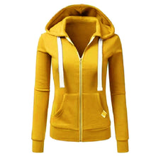 Load image into Gallery viewer, Autumn/Winter New Women'sPersonalized Fashion Sports Hoodie Long Sleeve Drawstring Pocket Zipper Coat Woolen Sweater Top CYXX386