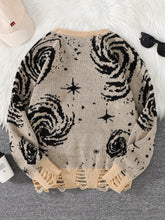 Load image into Gallery viewer, New Trendy Street Style Ripped Abstract Starry Sky Pattern Pullover Ripped Sweater Casual Crew Neck Knitted Men's Pullover