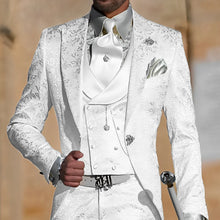 Load image into Gallery viewer, Jacquard Men's Suit 3 Piece Suit Groom Party Tuxedo Wedding Men's Formal Jacket Pants Vest Slim Fit Custom Suit Male